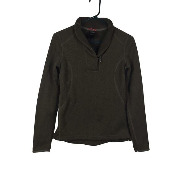 The North Face Crescent Shawl Toggle Pullover Sweater Women’s Medium Brown - Picture 1 of 13